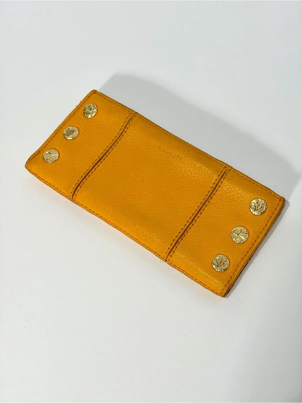 Hammitt 110 North Wallet In Tangerine 🍊 Brushed Gold Hardware/ Hammered Rivets